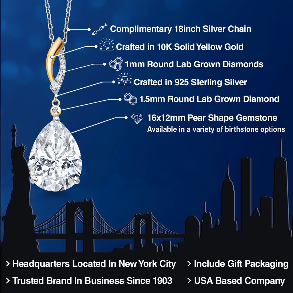 Pendant in 925 Sterling Silver and 10K Yellow Gold