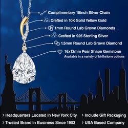 Pendant in 925 Sterling Silver and 10K Yellow Gold