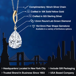 Pendant in 925 Sterling Silver and 10K Yellow Gold