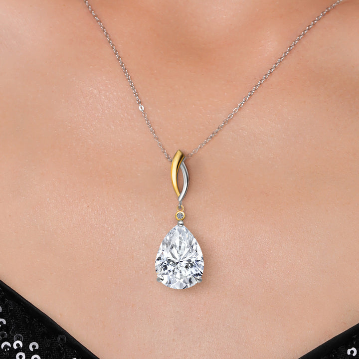 Pendant in 925 Sterling Silver and 10K Yellow Gold