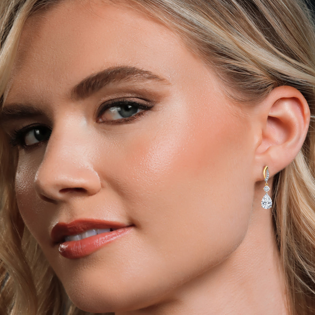 Earrings in 925 Sterling Silver and 10K Yellow Gold