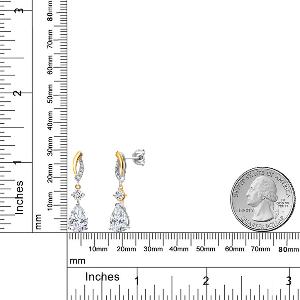 Earrings in 925 Sterling Silver and 10K Yellow Gold