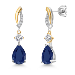 Earrings in 925 Sterling Silver and 10K Yellow Gold