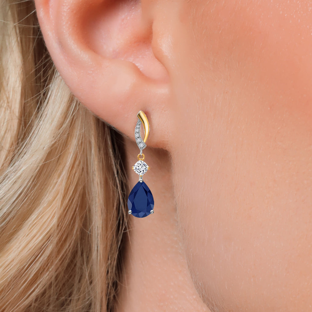 Earrings in 925 Sterling Silver and 10K Yellow Gold