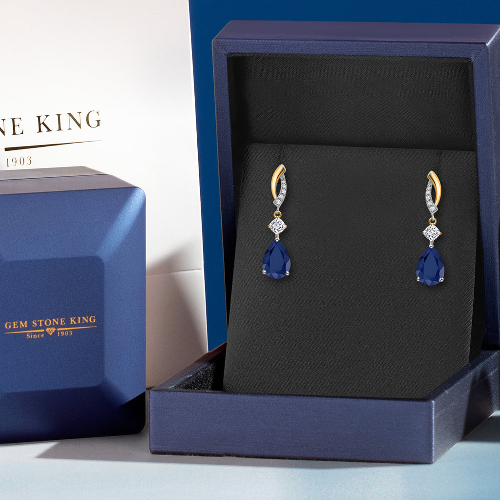 Earrings in 925 Sterling Silver and 10K Yellow Gold