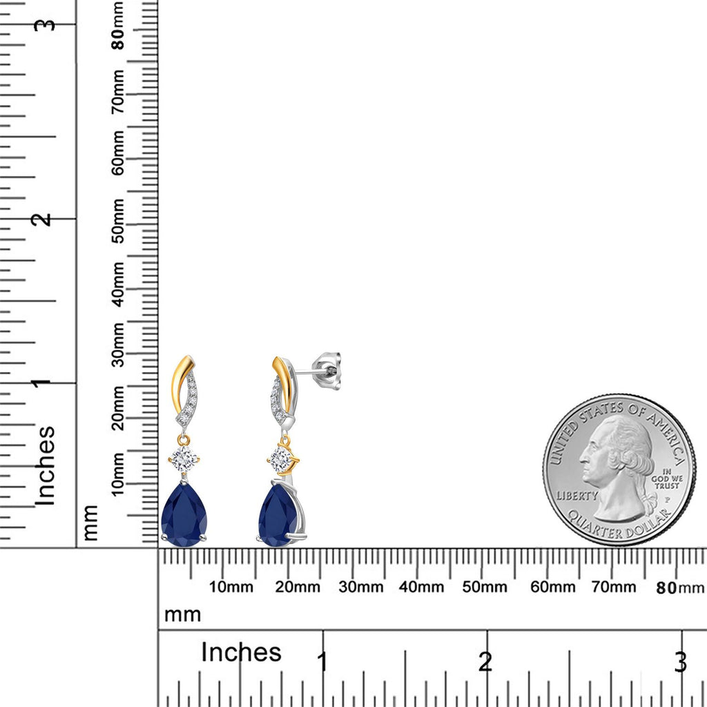 Earrings in 925 Sterling Silver and 10K Yellow Gold