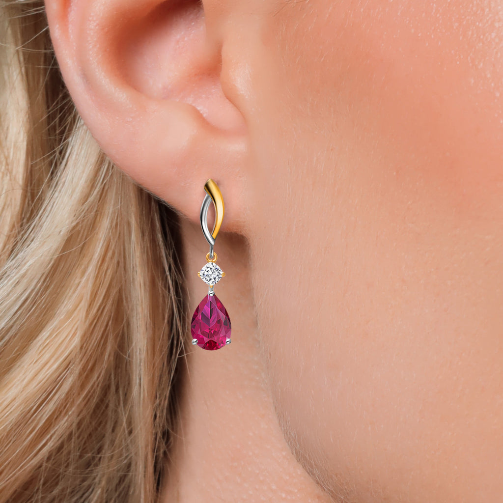 Earrings in 925 Sterling Silver and 10K Yellow Gold