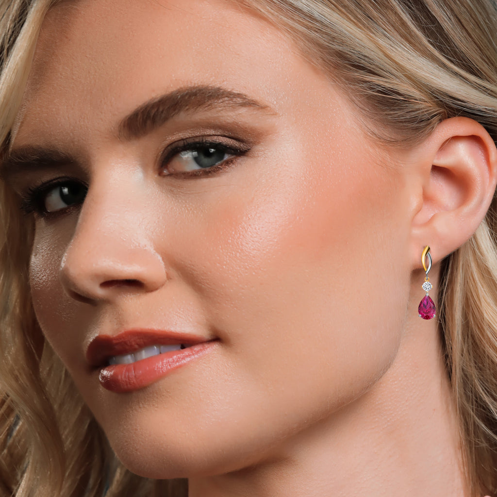 Earrings in 925 Sterling Silver and 10K Yellow Gold