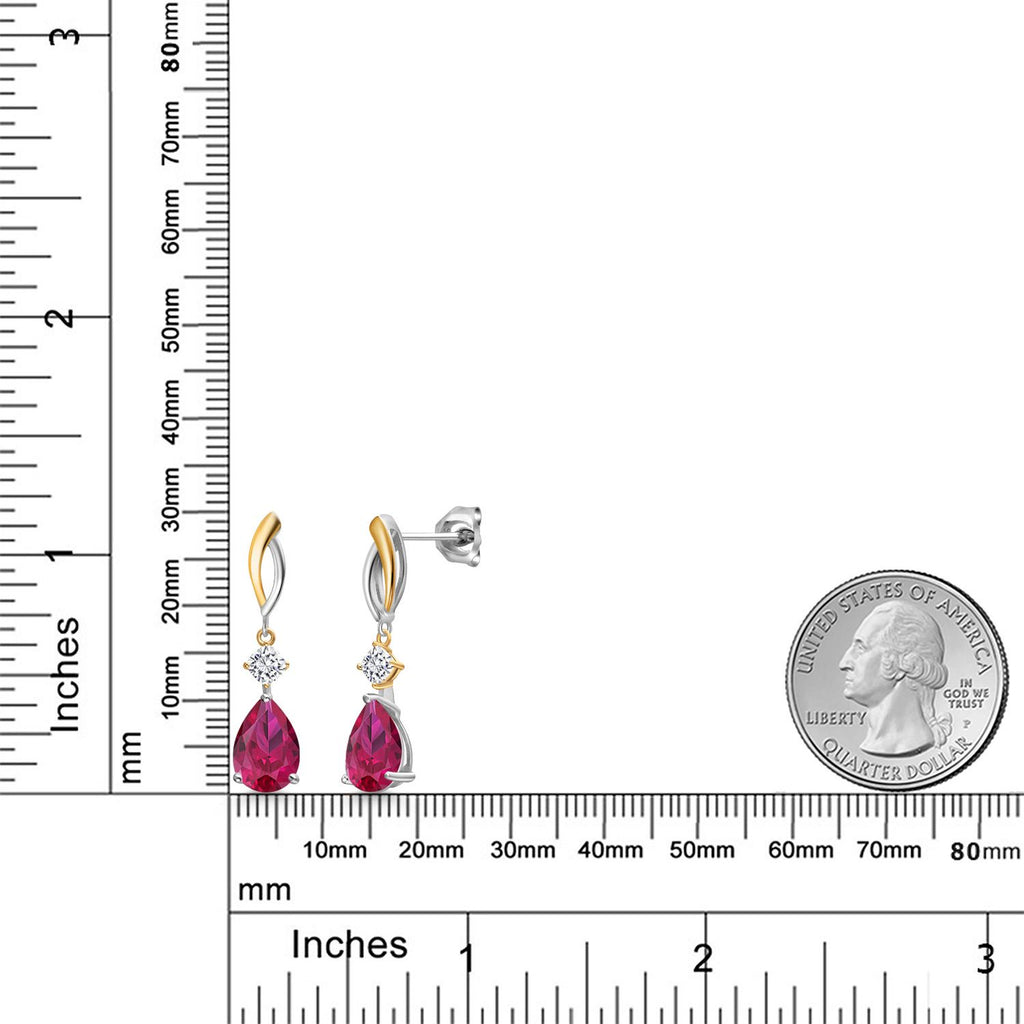 Earrings in 925 Sterling Silver and 10K Yellow Gold