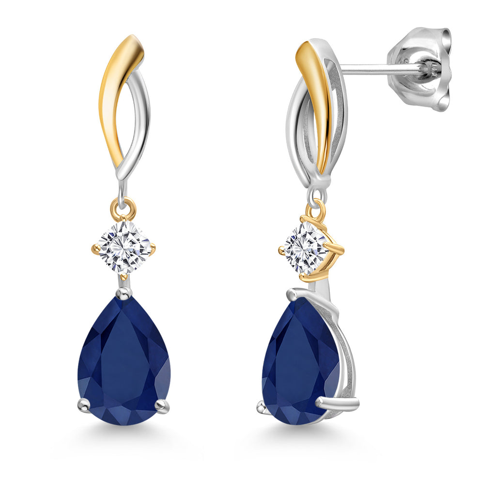 Earrings in 925 Sterling Silver and 10K Yellow Gold