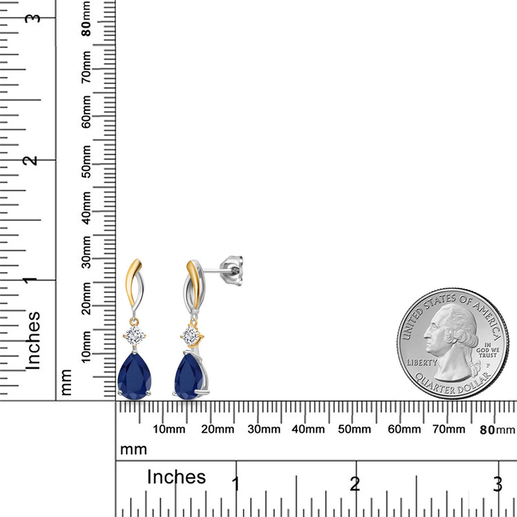Earrings in 925 Sterling Silver and 10K Yellow Gold