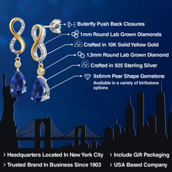 Earrings in 925 Sterling Silver and 10K Yellow Gold