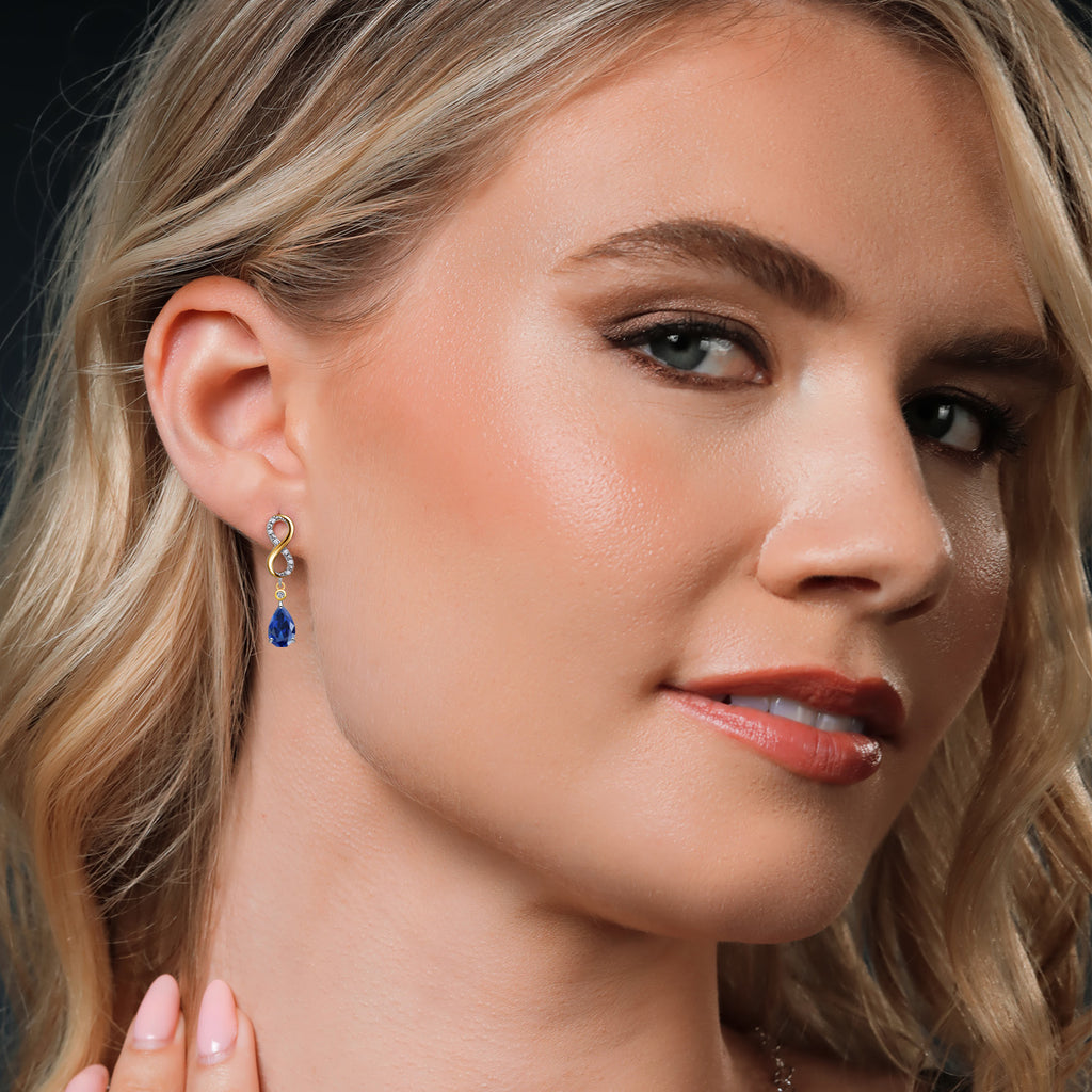 Earrings in 925 Sterling Silver and 10K Yellow Gold