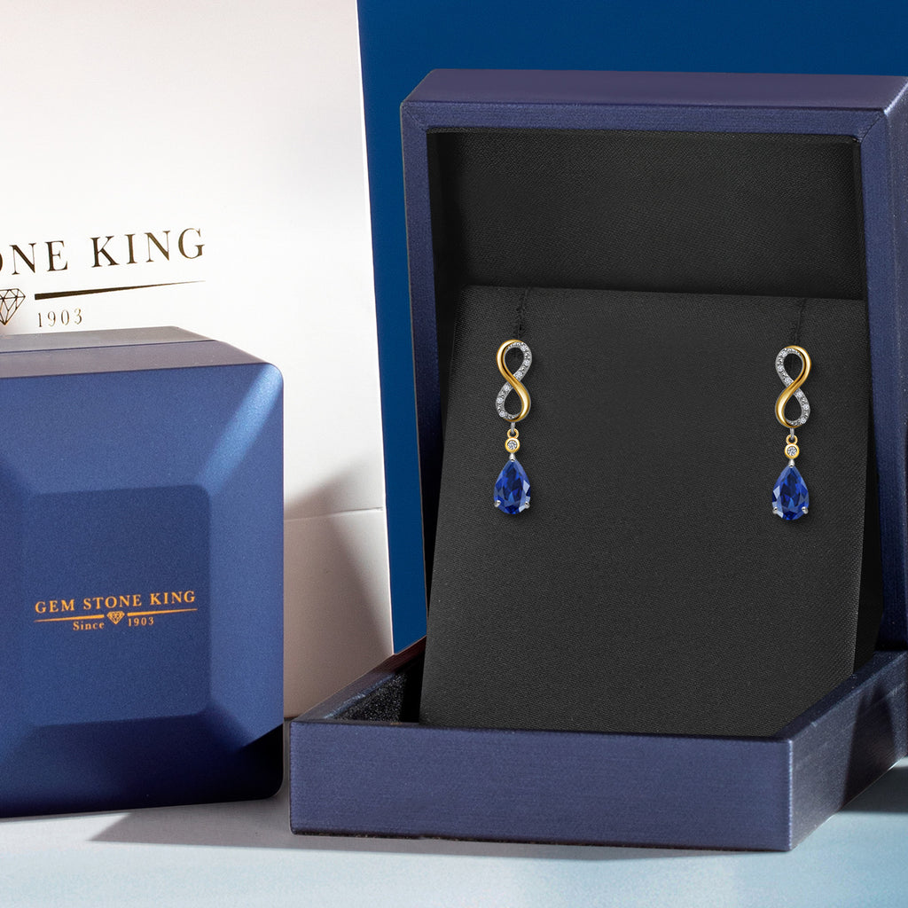 Earrings in 925 Sterling Silver and 10K Yellow Gold
