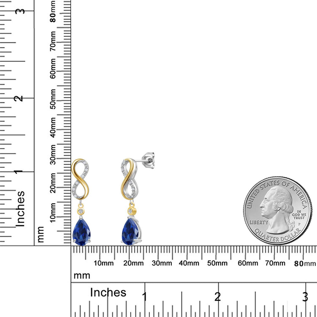 Earrings in 925 Sterling Silver and 10K Yellow Gold