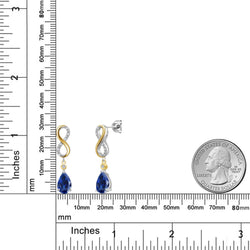 Earrings in 925 Sterling Silver and 10K Yellow Gold