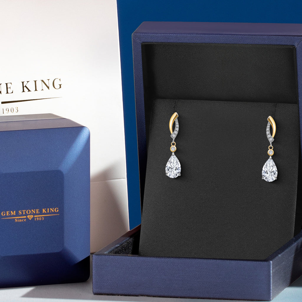 Earrings in 925 Sterling Silver and 10K Yellow Gold