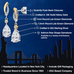 Earrings in 925 Sterling Silver and 10K Yellow Gold