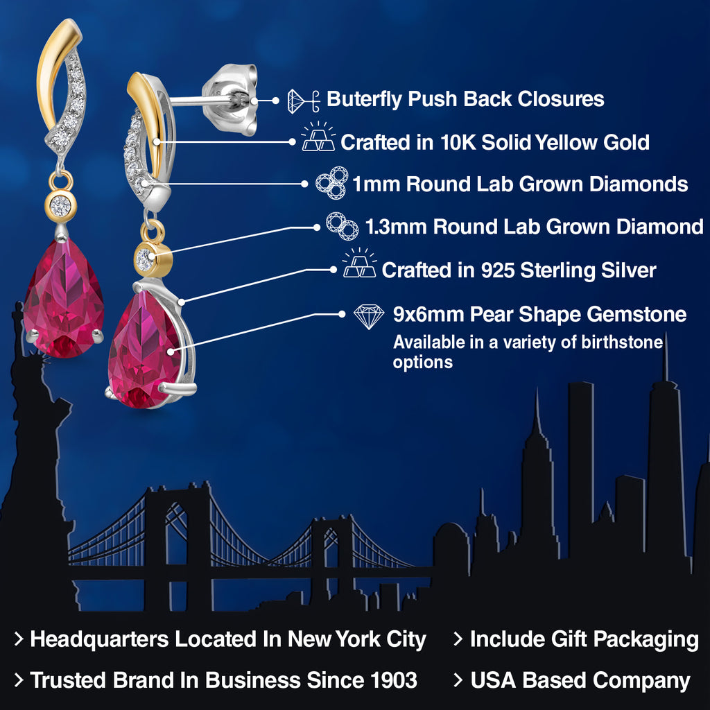 Earrings in 925 Sterling Silver and 10K Yellow Gold