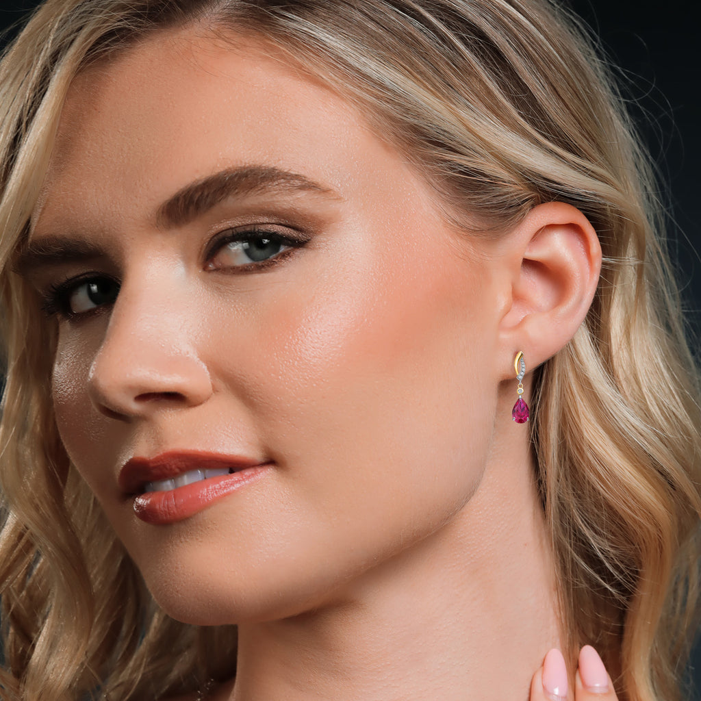 Earrings in 925 Sterling Silver and 10K Yellow Gold