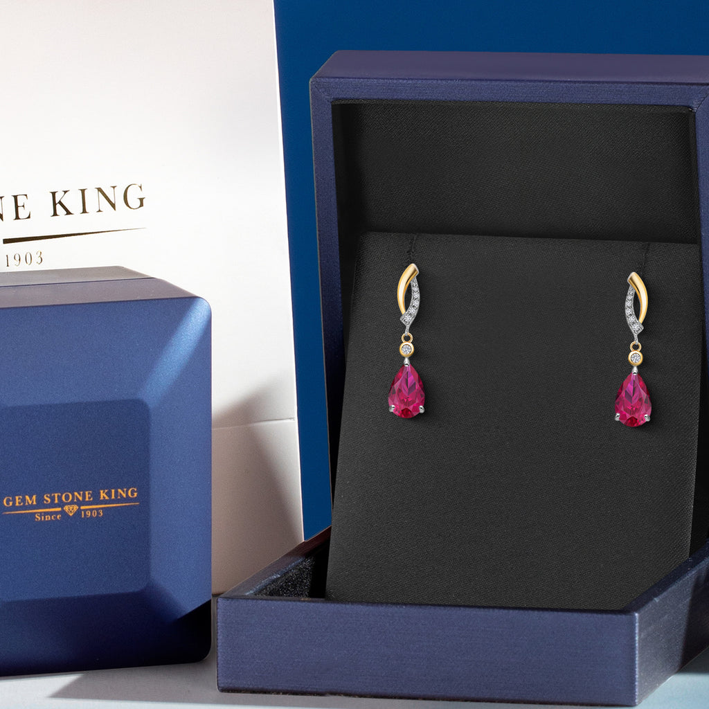 Earrings in 925 Sterling Silver and 10K Yellow Gold