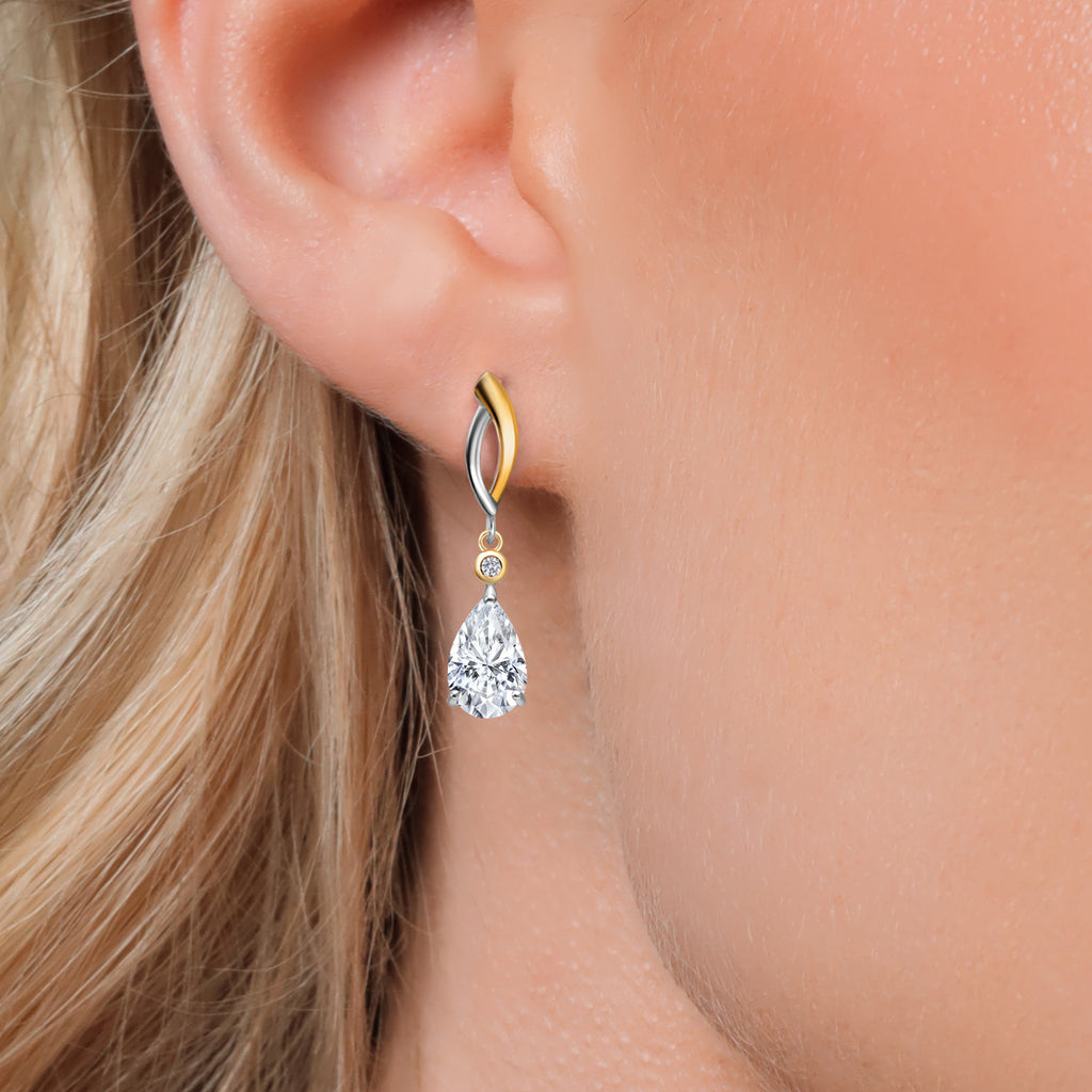 Tanzanite - December_Earrings in 925 Sterling Silver and 10K Yellow Gold