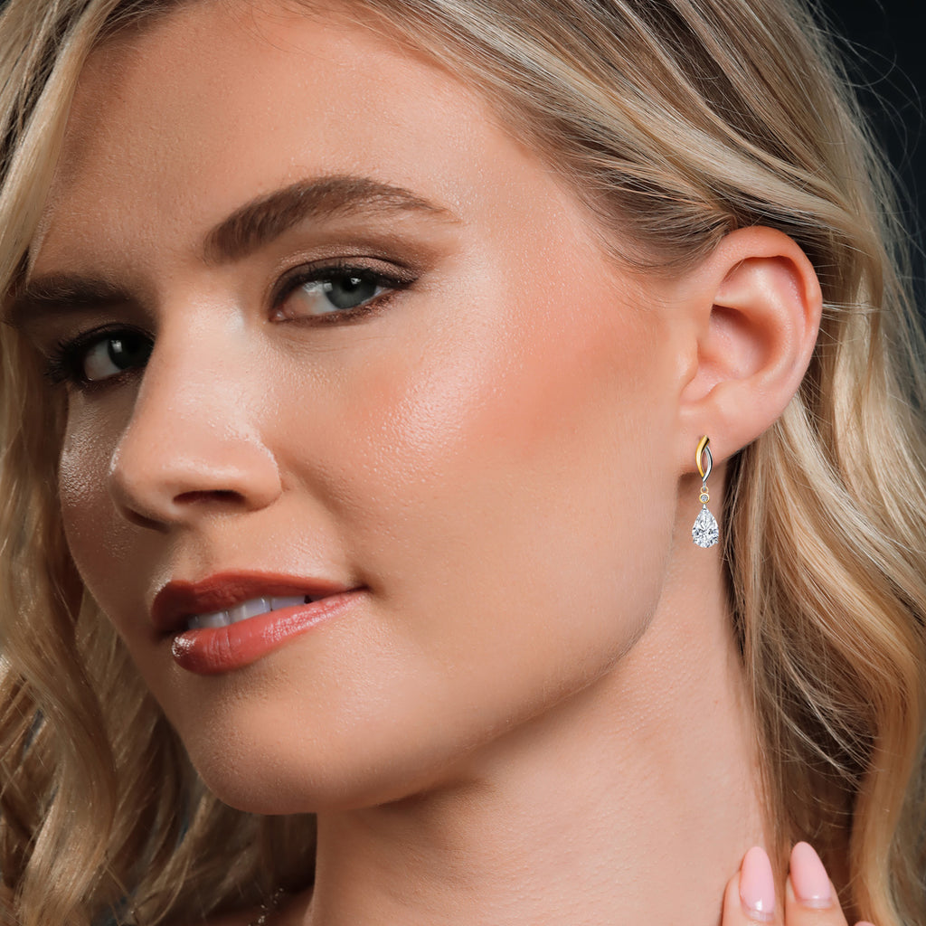 Tanzanite - December_Earrings in 925 Sterling Silver and 10K Yellow Gold