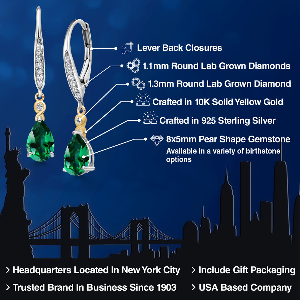 Rainforest Topaz - November_Earrings in 925 Sterling Silver and 10K Yellow Gold