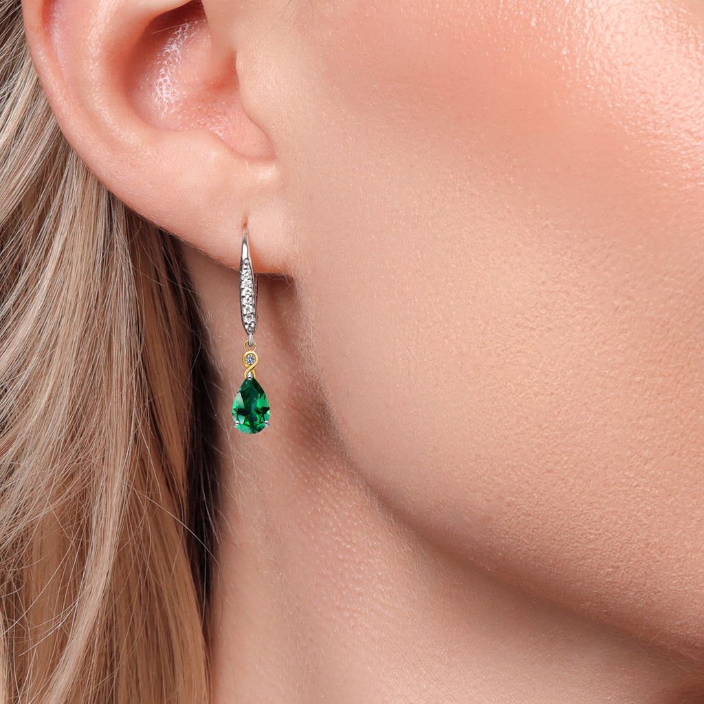 Rainforest Topaz - November_Earrings in 925 Sterling Silver and 10K Yellow Gold