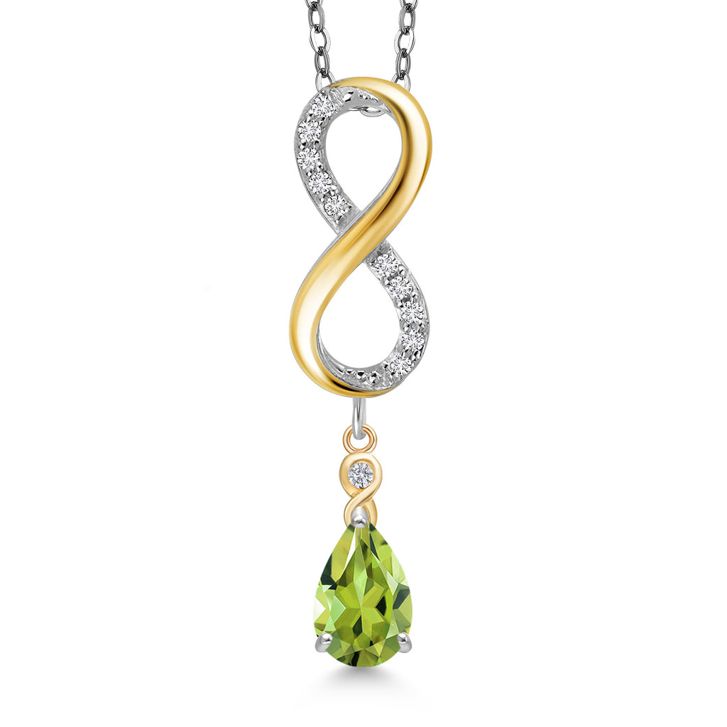 Peridot - August_Pendant in 925 Sterling Silver and 10K Yellow Gold