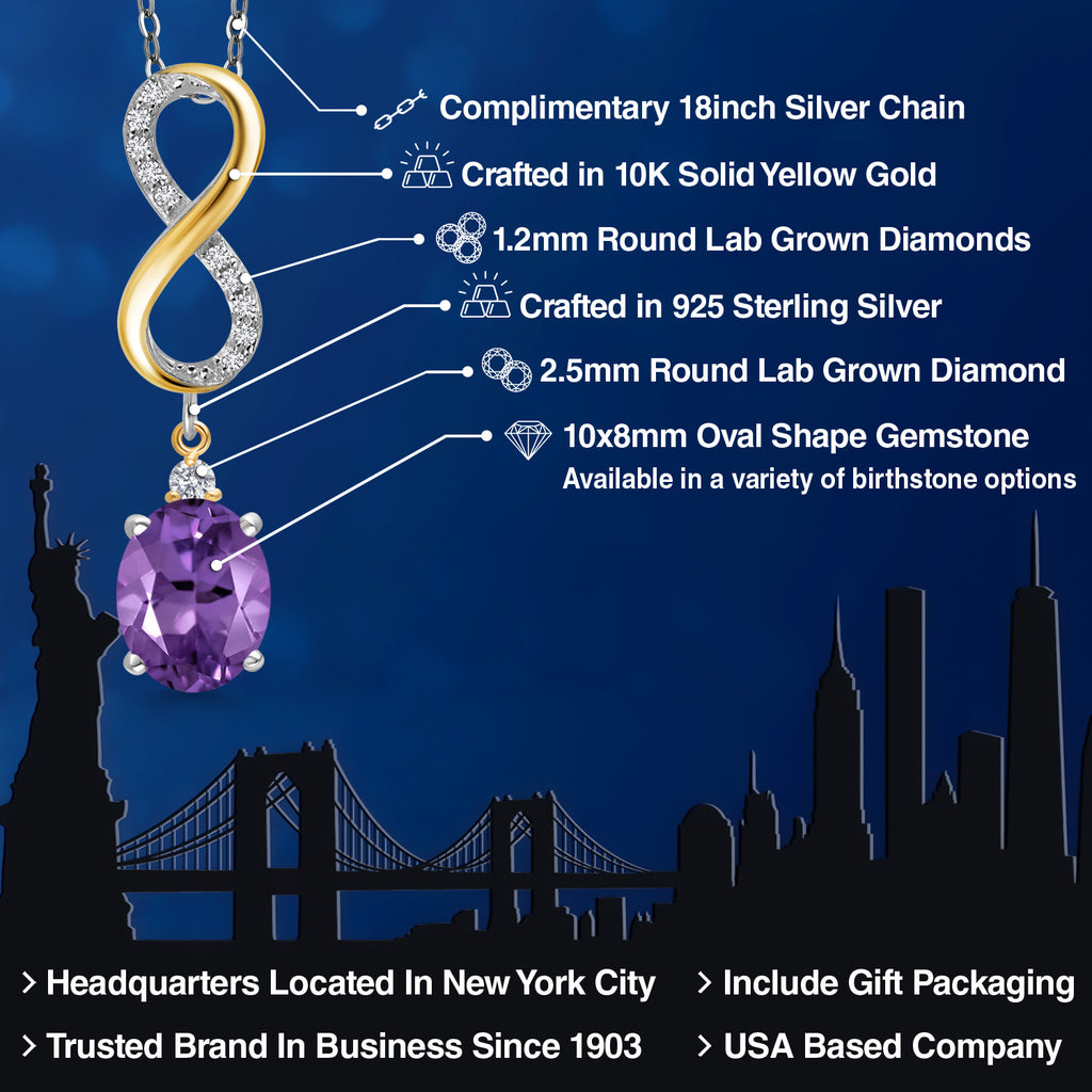 Amethyst - February_Pendant in 925 Sterling Silver