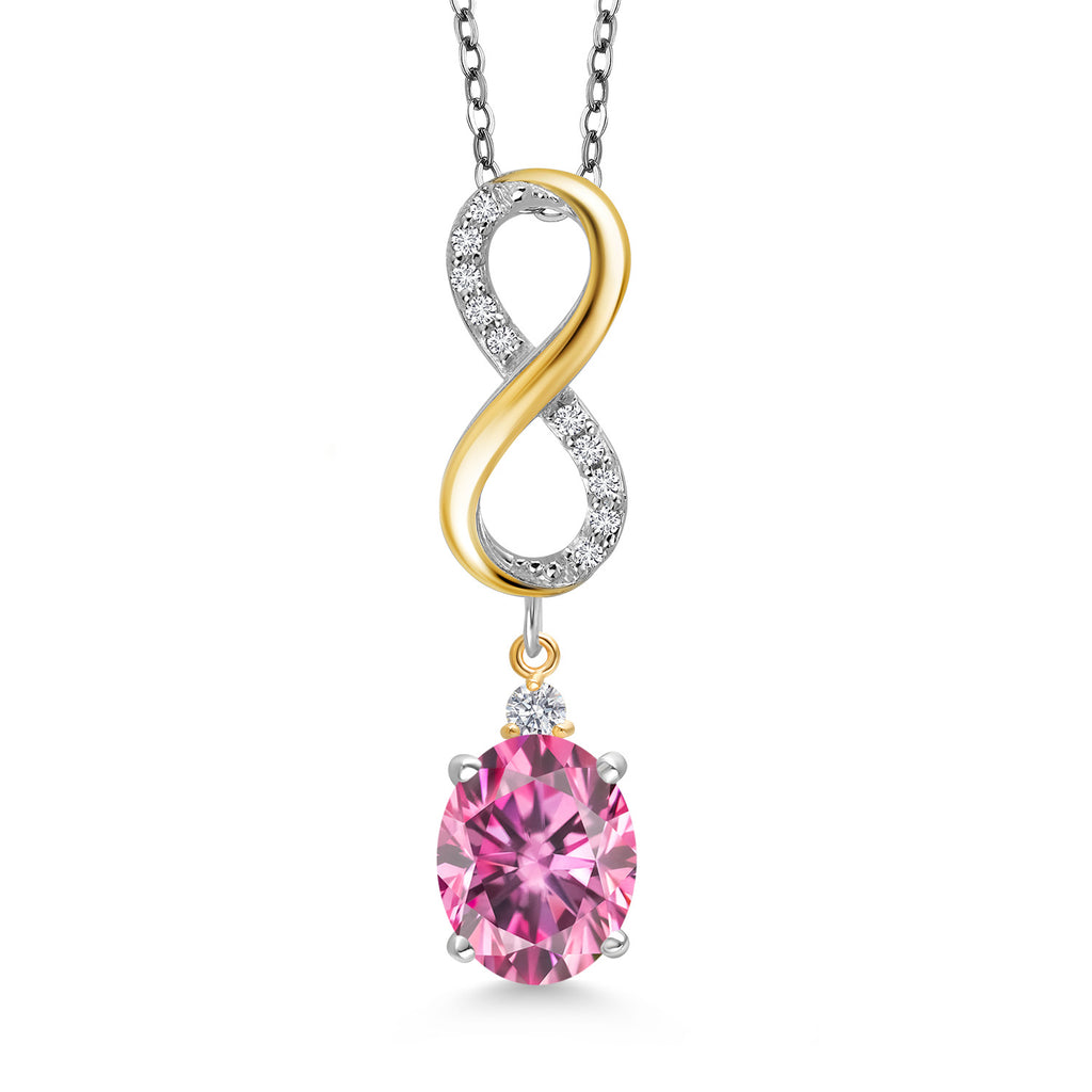 Pink Moissanite - April_Pendant in 925 Sterling Silver