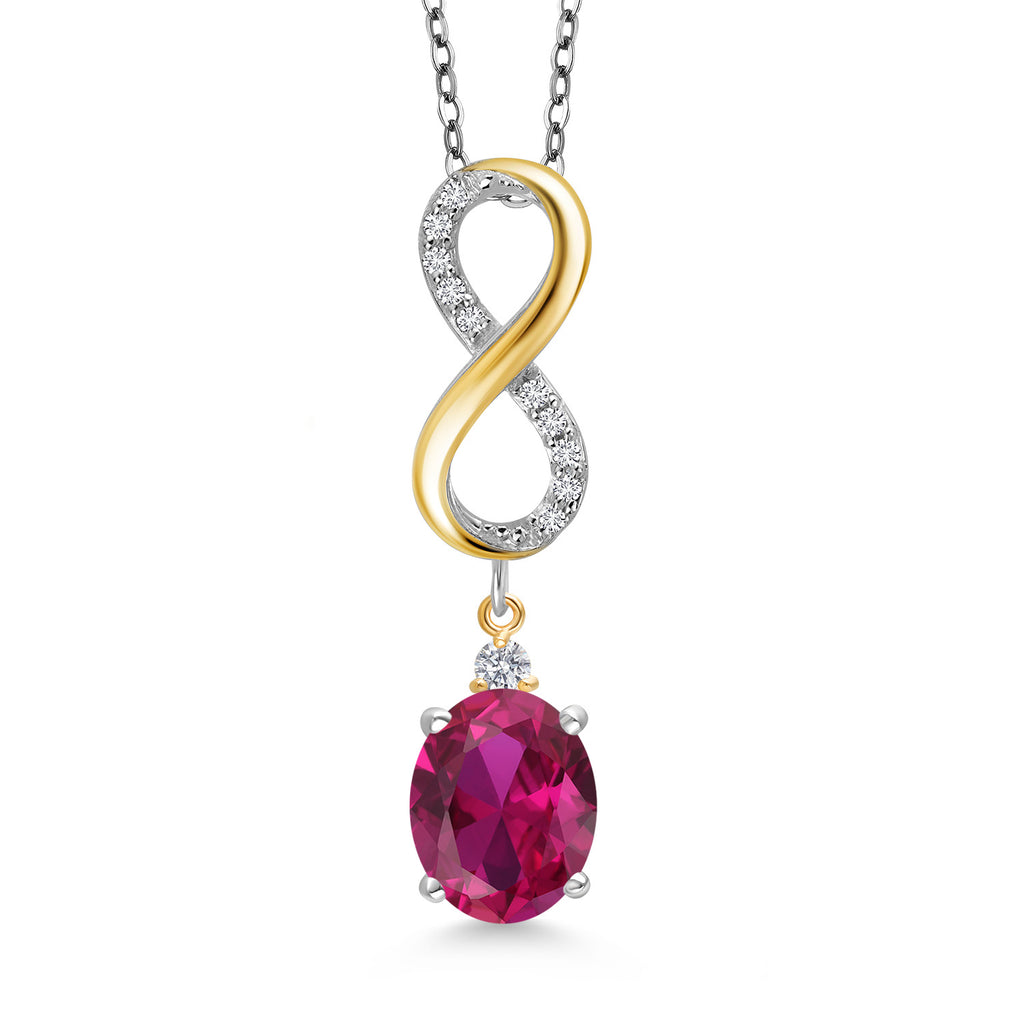 Created Ruby - July_Pendant in 925 Sterling Silver