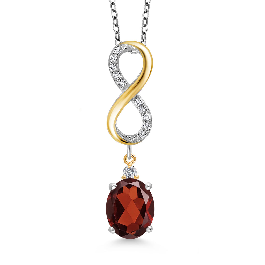Garnet - January_Pendant in 925 Sterling Silver
