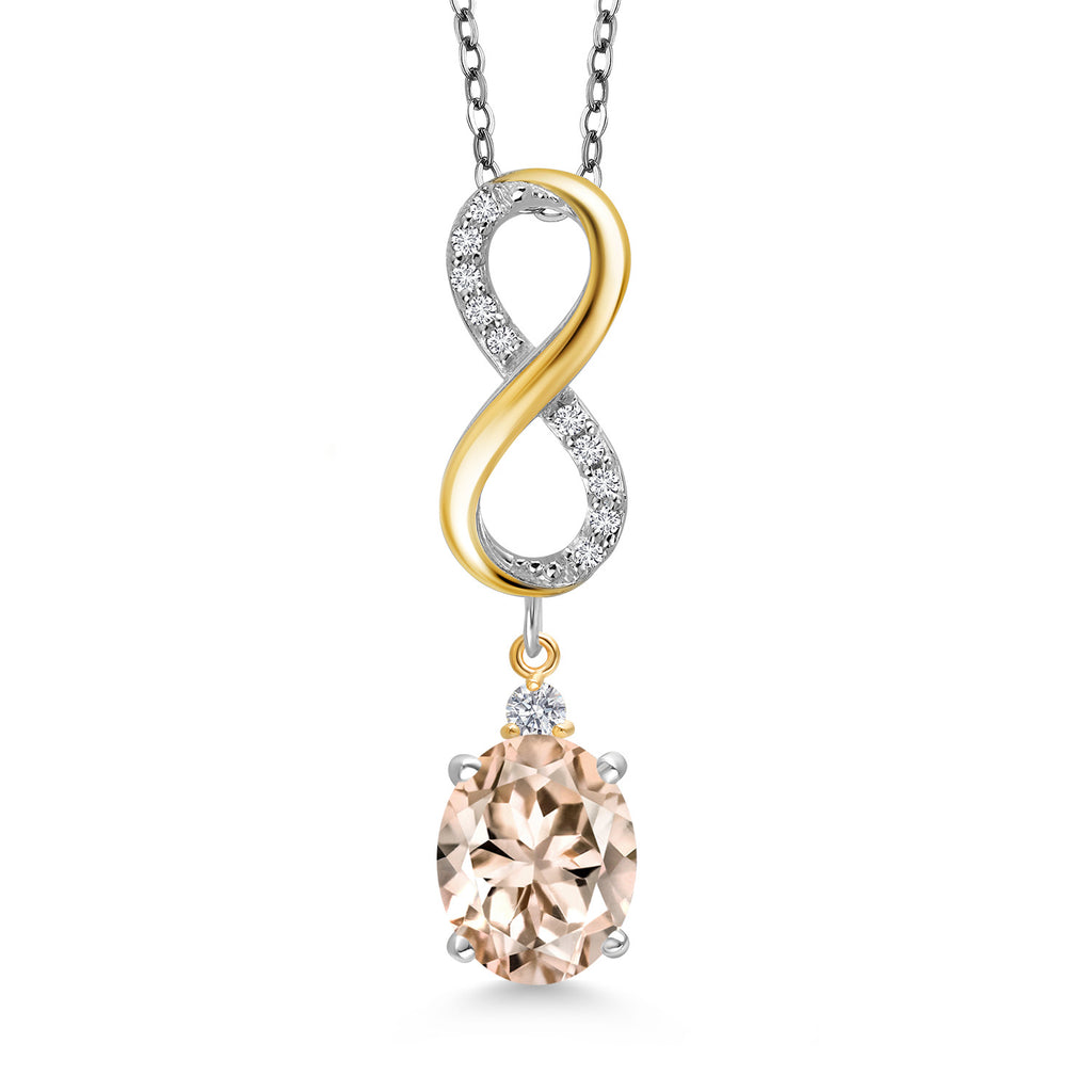 Morganite - October_Pendant in 925 Sterling Silver