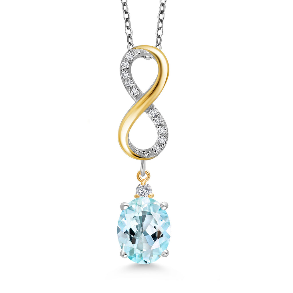 Sky Blue Topaz - November_Pendant in 925 Sterling Silver