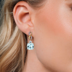 Earrings in 925 Sterling Silver and 10K Yellow Gold