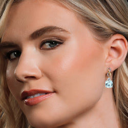 Earrings in 925 Sterling Silver and 10K Yellow Gold