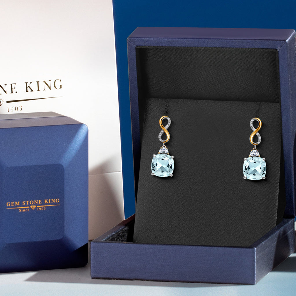 Earrings in 925 Sterling Silver and 10K Yellow Gold