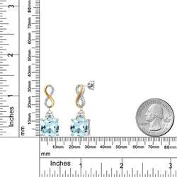 Earrings in 925 Sterling Silver and 10K Yellow Gold