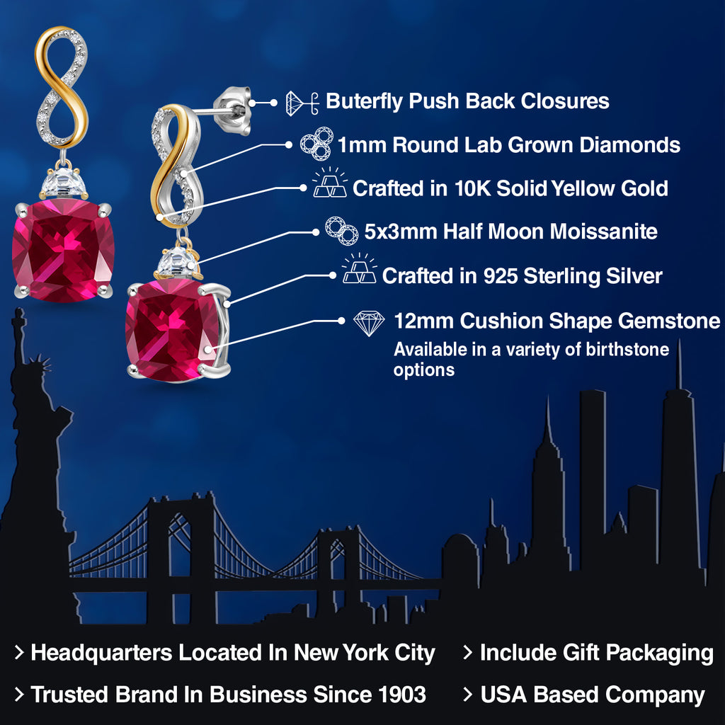 Earrings in 925 Sterling Silver and 10K Yellow Gold