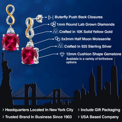 Earrings in 925 Sterling Silver and 10K Yellow Gold