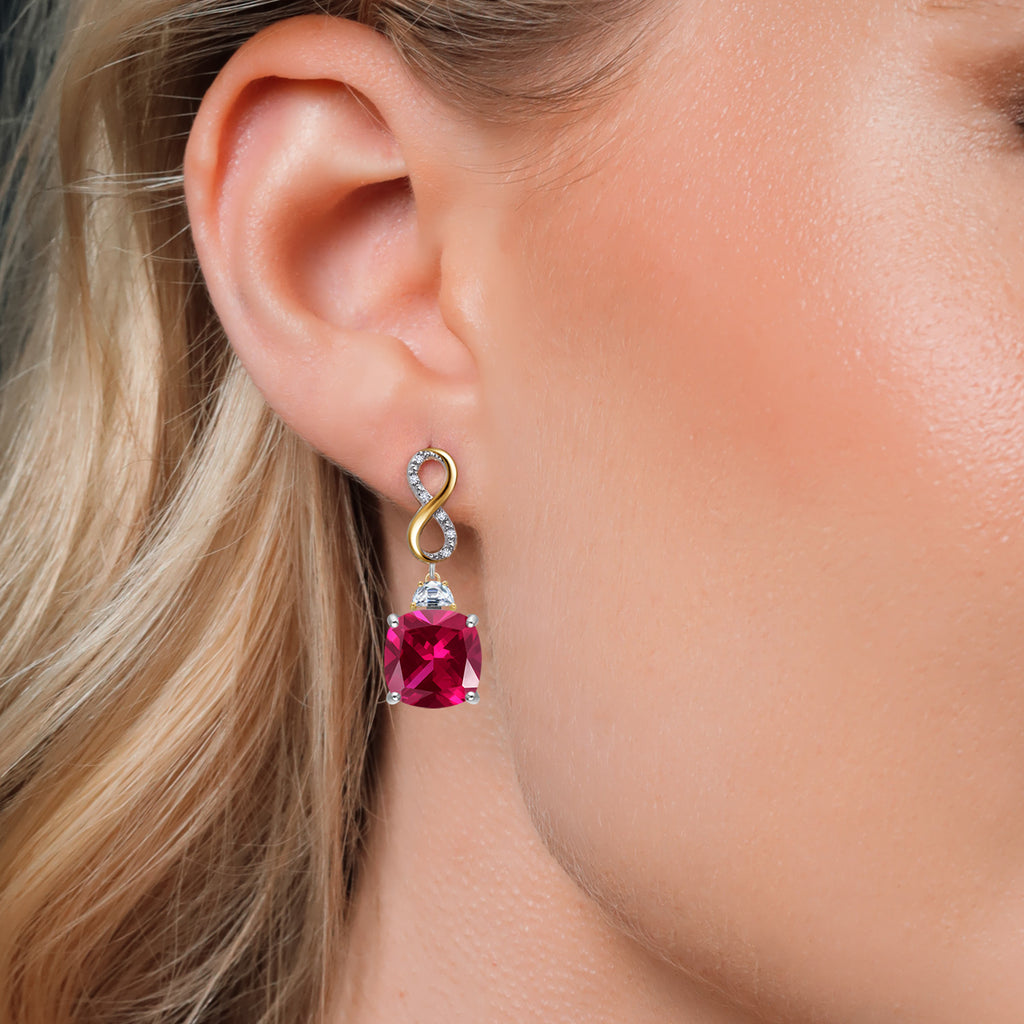 Earrings in 925 Sterling Silver and 10K Yellow Gold