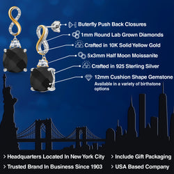 Earrings in 925 Sterling Silver and 10K Yellow Gold