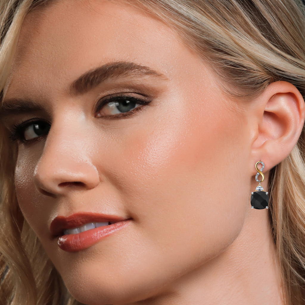 Earrings in 925 Sterling Silver and 10K Yellow Gold