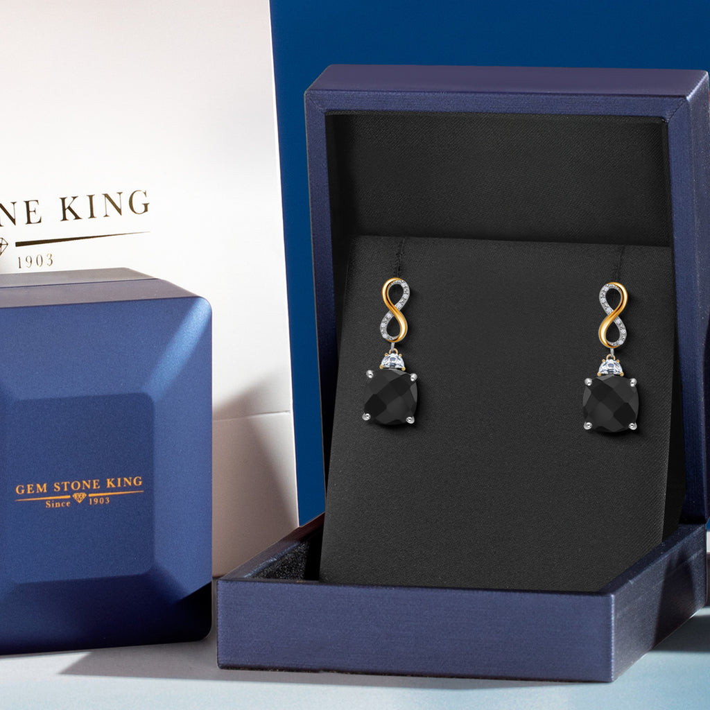 Earrings in 925 Sterling Silver and 10K Yellow Gold