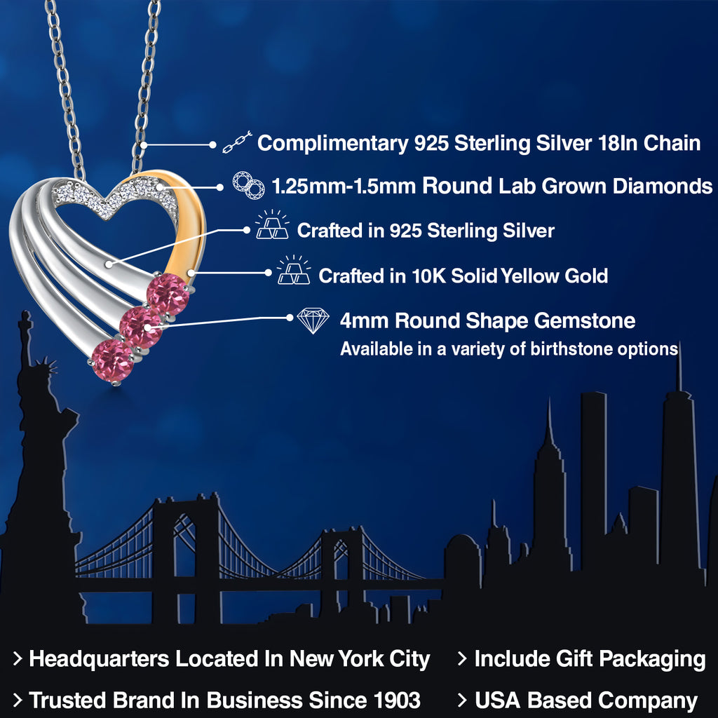 Pendant in 925 Sterling Silver and 10K Yellow Gold