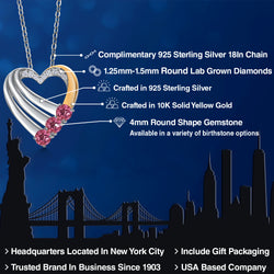 Pendant in 925 Sterling Silver and 10K Yellow Gold