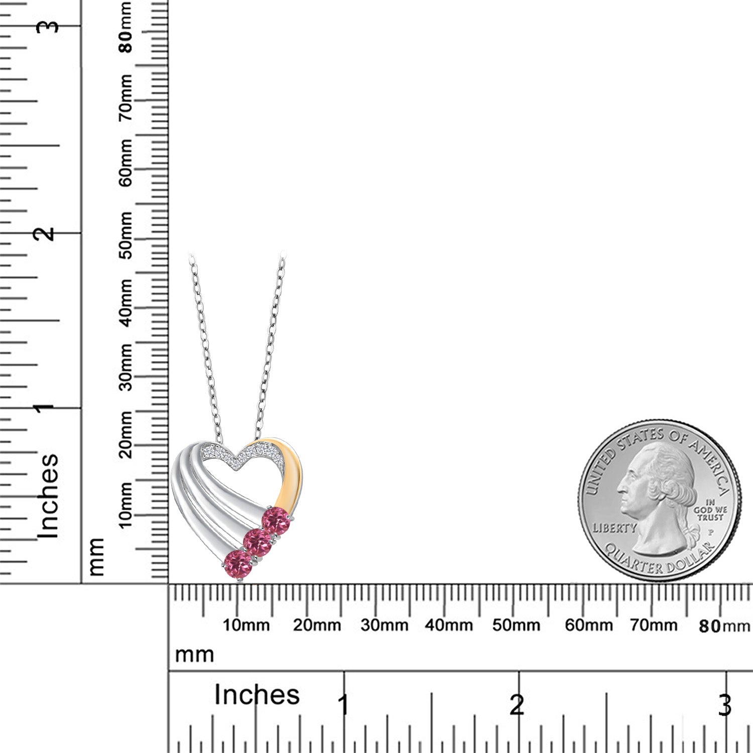 Pendant in 925 Sterling Silver and 10K Yellow Gold