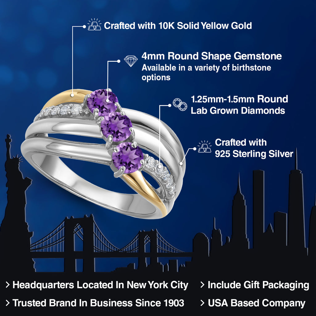 Ring in 925 Sterling Silver and 10K Yellow Gold